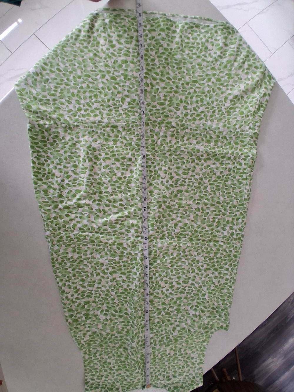 Olsen/ Sleeveless Green, Beige, White Pebble-Print Shift Dress/ Size US 8 - Picture 12 of 14